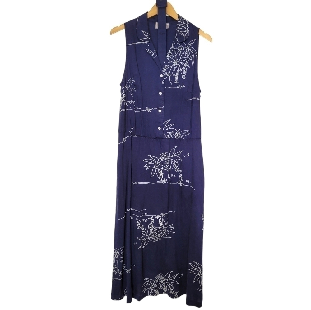 ANTELS Vintage Shirt Dress in Tropical Print